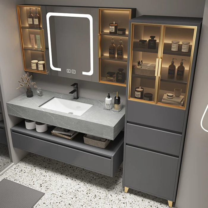 Bathroom Cabinet Slate One Basin Modern Minimalist